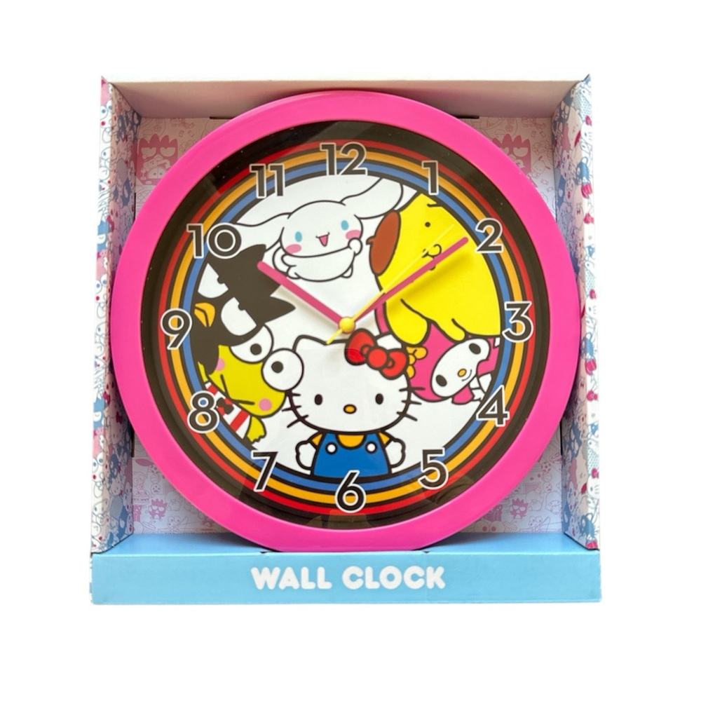 Hello Kitty Pink Wall Clock 10in